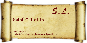Sebő Leila névjegykártya