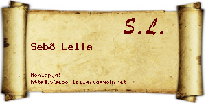 Sebő Leila névjegykártya